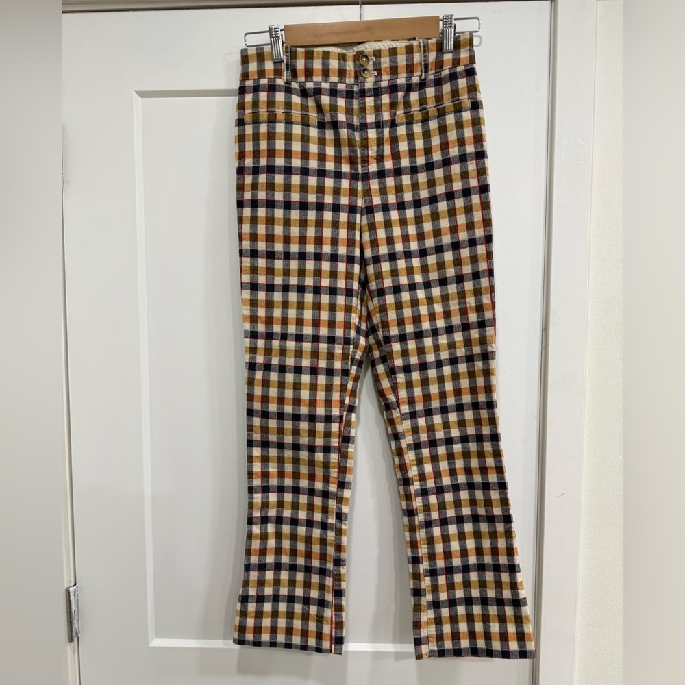 Anthropologie Multicolor Plaid Trousers